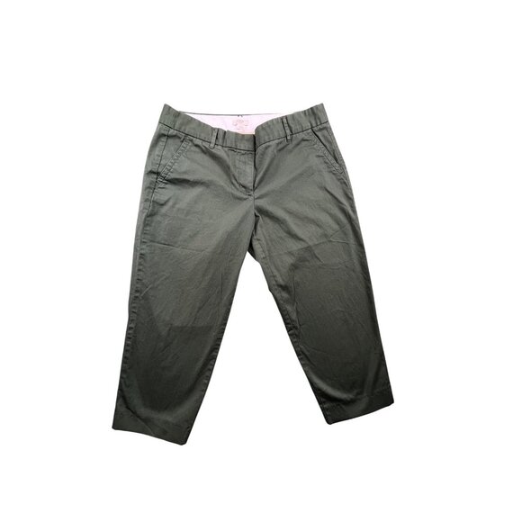J.Crew Stretch City Fit Womens SZ 8 Olive Canteen Green Capris Pants W32 L21 - Picture 1 of 8